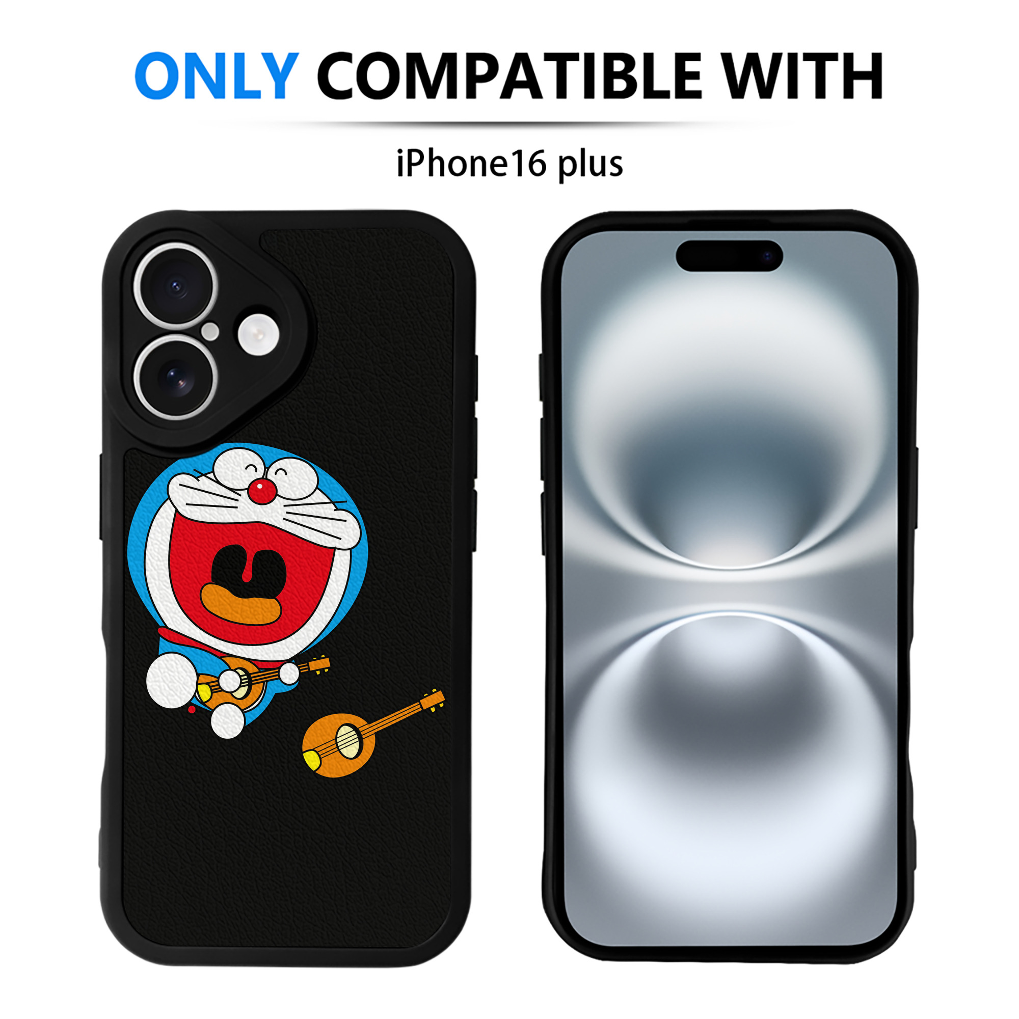 （画像用） ドラえもん Doraemon 【iPhone 16シリーズ対応】シリコンスマホケース（レザー調） 材質：シリコン